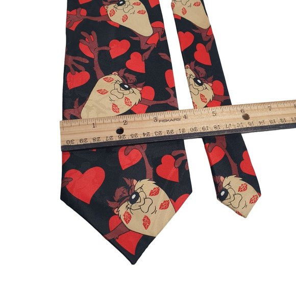 Looney Tunes Mania Taz Men Necktie Tie Valentines Heart Work Dad Gift - Picture 3 of 5